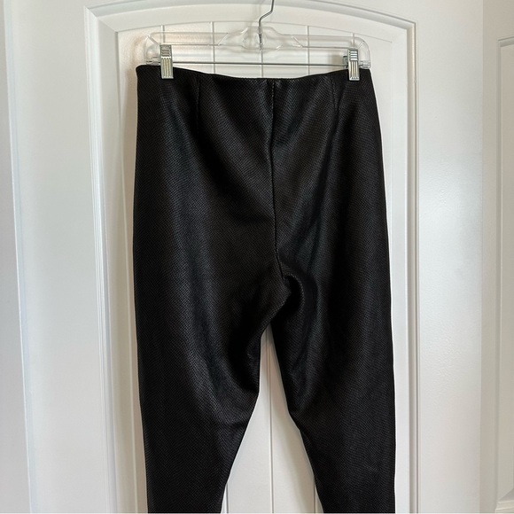 Tahari faux leather snakeskin black leggings slim zip pants dressy trousers L - Picture 10 of 11